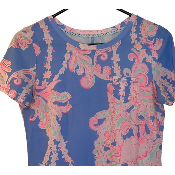 Lilly Pulitzer Deglan Go with the Flow T-shirt Dress Starfish Size XS - Picture 2 of 5